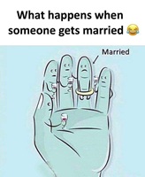What happened when someone gets married - comic hand fingers